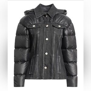 NEW Frankie Morello Woman Puffer Black Polyester, Cotton, Elastane